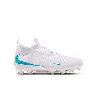 Nike Phantom 6 High Academy (MG) Gras / Kunstgras Voetbalschoenen Kids Wit Turquoise