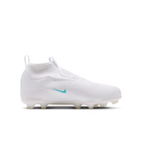 Nike Phantom 6 High Academy (MG) Gras / Kunstgras Voetbalschoenen Kids Wit Turquoise
