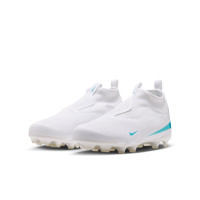 Nike Phantom 6 High Academy (MG) Gras / Kunstgras Voetbalschoenen Kids Wit Turquoise
