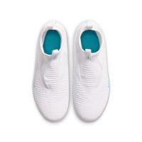 Nike Phantom 6 High Academy (MG) Gras / Kunstgras Voetbalschoenen Kids Wit Turquoise