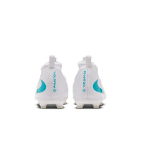 Nike Phantom 6 High Academy (MG) Gras / Kunstgras Voetbalschoenen Kids Wit Turquoise
