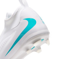 Nike Phantom 6 High Academy (MG) Gras / Kunstgras Voetbalschoenen Kids Wit Turquoise