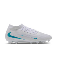 Nike Phantom 6 High Academy (MG) Gras / Kunstgras Voetbalschoenen Wit Turquoise