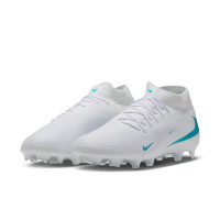 Nike Phantom 6 High Academy (MG) Gras / Kunstgras Voetbalschoenen Wit Turquoise