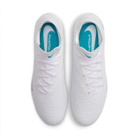 Nike Phantom 6 High Academy (MG) Gras / Kunstgras Voetbalschoenen Wit Turquoise