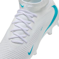Nike Phantom 6 High Academy (MG) Gras / Kunstgras Voetbalschoenen Wit Turquoise