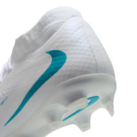Nike Phantom 6 High Academy (MG) Gras / Kunstgras Voetbalschoenen Wit Turquoise
