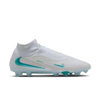 Nike Phantom 6 High Elite (FG) Gras Voetbalschoenen Wit Turquoise