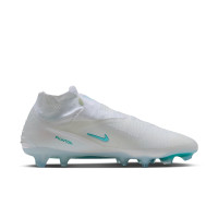 Nike Phantom 6 High Elite (FG) Gras Voetbalschoenen Wit Turquoise