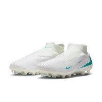 Nike Phantom 6 High Pro (FG) Gras Voetbalschoenen Wit Turquoise