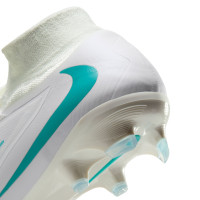Nike Phantom 6 High Pro (FG) Gras Voetbalschoenen Wit Turquoise