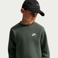 Nike Club Fleece Crew Sweater Kids Dark Green White