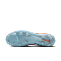 Nike Phantom 6 Low Elite (FG) Gras Voetbalschoenen Lichtblauw Oranje Zilvergrijs