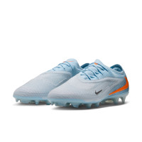 Nike Phantom 6 Low Elite (FG) Gras Voetbalschoenen Lichtblauw Oranje Zilvergrijs