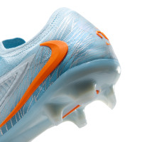 Nike Phantom 6 Low Elite (FG) Gras Voetbalschoenen Lichtblauw Oranje Zilvergrijs