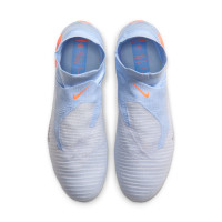 Nike Phantom 6 High Elite (FG) Gras Football Boots Light Blue Orange Silver Grey