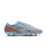 Nike Phantom 6 Low Elite (AG) Kunstgras Voetbalschoenen Lichtblauw Oranje Zilvergrijs