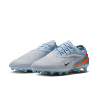 Nike Phantom 6 Low Elite (AG) Kunstgras Voetbalschoenen Lichtblauw Oranje Zilvergrijs
