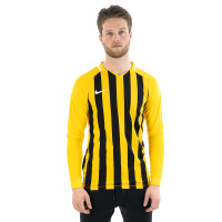 Nike Stripe Division III Voetbalshirt Lange Mouwen Geel Zwart