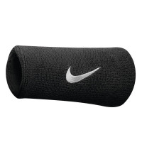 Nike Swoosh Polsband Doublewide Grijs Zwart - KNVBshop.nl