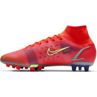 Nike Mercurial Superfly 8 Elite Artificial Grass Football Boots (AG) Red Silver