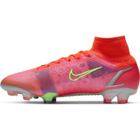 Nike Mercurial Superfly 8 Elite Grass Football Boots (FG) Red Silver