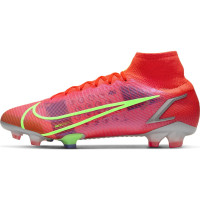 Nike Mercurial Superfly 8 Elite Grass Football Boots (FG) Red Silver