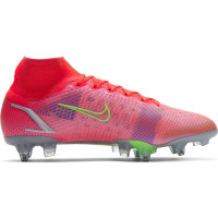 Nike Mercurial Superfly 8 Elite Iron-Nop Football Boots Anti-Clog (SG) Red Silver