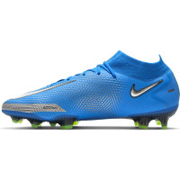 Nike Phantom GT Elite DF Gras Voetbalschoenen (FG) Blauw Zilver Groen