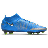 Nike Phantom GT Elite DF Gras Voetbalschoenen (FG) Blauw Zilver Groen