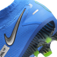 Nike Phantom GT Elite DF Gras Voetbalschoenen (FG) Blauw Zilver Groen