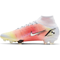 Nike Mercurial Superfly 8 Elite MDS Gras Voetbalschoenen (FG) Wit Zilver Oranje