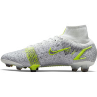 Nike Mercurial Superfly 8 Elite Grass Football Boots (FG) White Black Silver Yellow