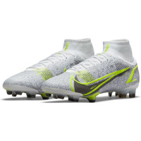 Nike Mercurial Superfly 8 Elite Grass Football Boots (FG) White Black Silver Yellow
