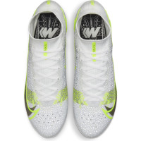 Nike Mercurial Superfly 8 Elite Gras Voetbalschoenen (FG) Wit Zwart Zilver Geel