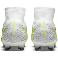 Nike Mercurial Superfly 8 Elite Gras Voetbalschoenen (FG) Wit Zwart Zilver Geel