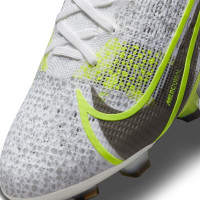 Nike Mercurial Superfly 8 Elite Gras Voetbalschoenen (FG) Wit Zwart Zilver Geel