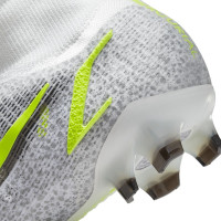 Nike Mercurial Superfly 8 Elite Gras Voetbalschoenen (FG) Wit Zwart Zilver Geel